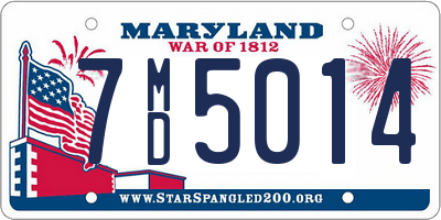 MD license plate 7MD5014