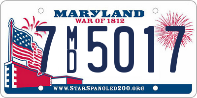 MD license plate 7MD5017