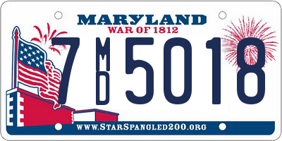 MD license plate 7MD5018