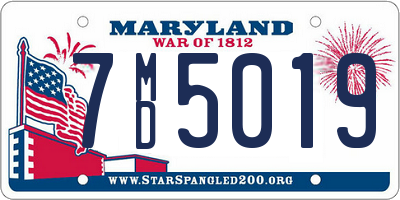 MD license plate 7MD5019