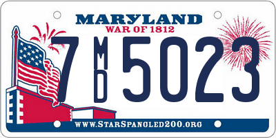 MD license plate 7MD5023