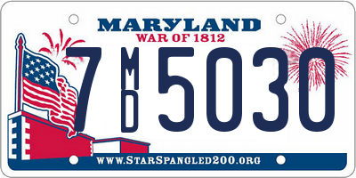 MD license plate 7MD5030