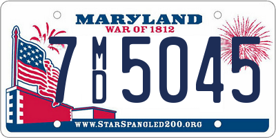 MD license plate 7MD5045