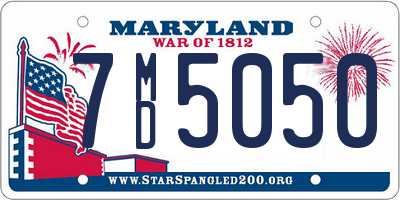 MD license plate 7MD5050