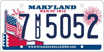 MD license plate 7MD5052