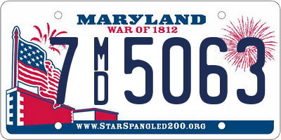 MD license plate 7MD5063