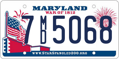 MD license plate 7MD5068