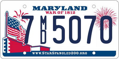 MD license plate 7MD5070