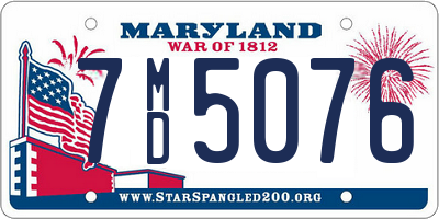 MD license plate 7MD5076