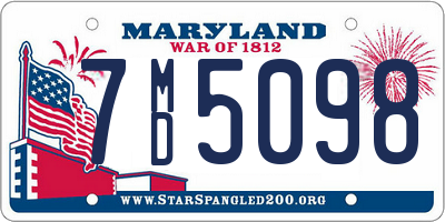 MD license plate 7MD5098