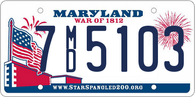MD license plate 7MD5103