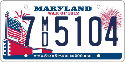 MD license plate 7MD5104