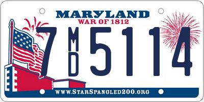 MD license plate 7MD5114