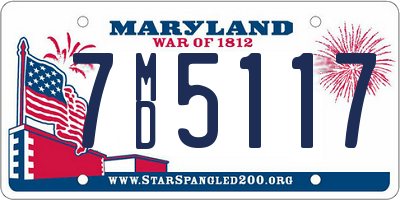 MD license plate 7MD5117