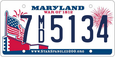 MD license plate 7MD5134