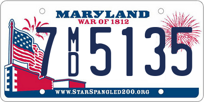 MD license plate 7MD5135