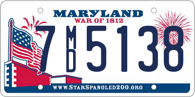 MD license plate 7MD5138