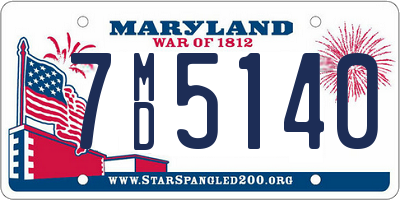 MD license plate 7MD5140