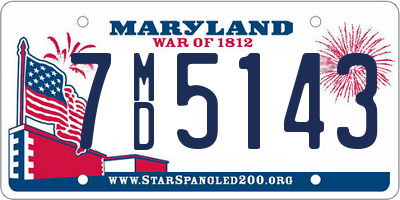 MD license plate 7MD5143