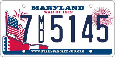 MD license plate 7MD5145