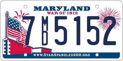 MD license plate 7MD5152