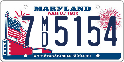 MD license plate 7MD5154
