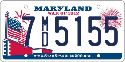 MD license plate 7MD5155