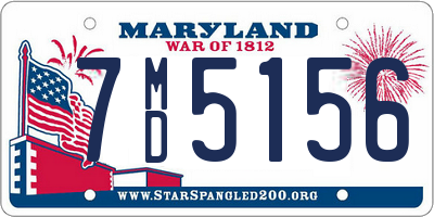 MD license plate 7MD5156