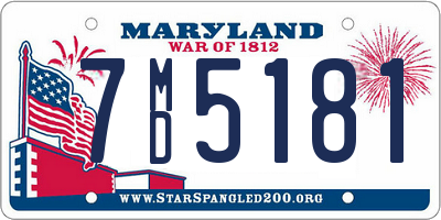 MD license plate 7MD5181