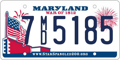 MD license plate 7MD5185