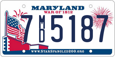 MD license plate 7MD5187