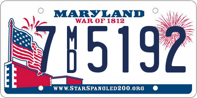 MD license plate 7MD5192