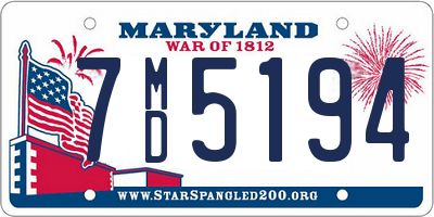 MD license plate 7MD5194