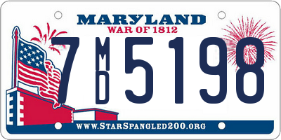 MD license plate 7MD5198