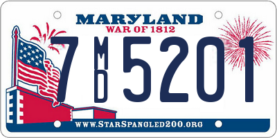 MD license plate 7MD5201