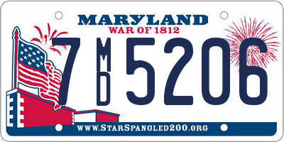 MD license plate 7MD5206