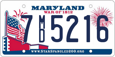 MD license plate 7MD5216