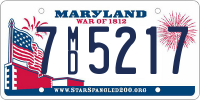 MD license plate 7MD5217