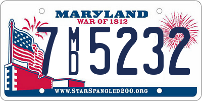 MD license plate 7MD5232