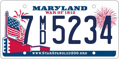 MD license plate 7MD5234