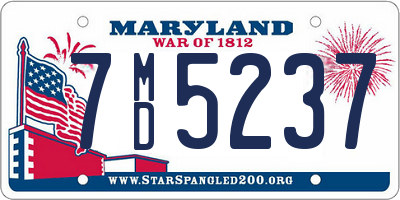 MD license plate 7MD5237