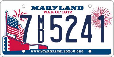 MD license plate 7MD5241