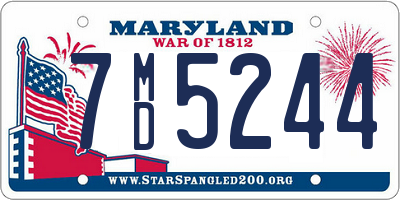 MD license plate 7MD5244