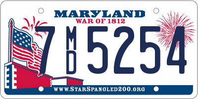 MD license plate 7MD5254