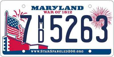 MD license plate 7MD5263