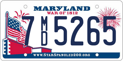 MD license plate 7MD5265