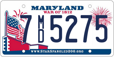 MD license plate 7MD5275