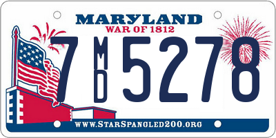 MD license plate 7MD5278