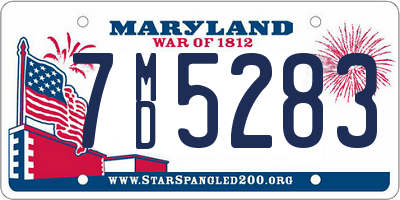 MD license plate 7MD5283