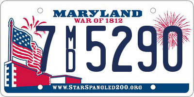 MD license plate 7MD5290